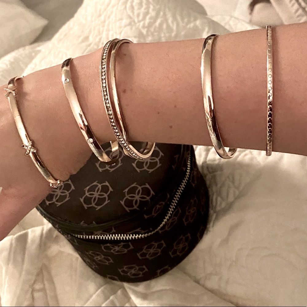 Set of 5 rose gold bangles bracelets